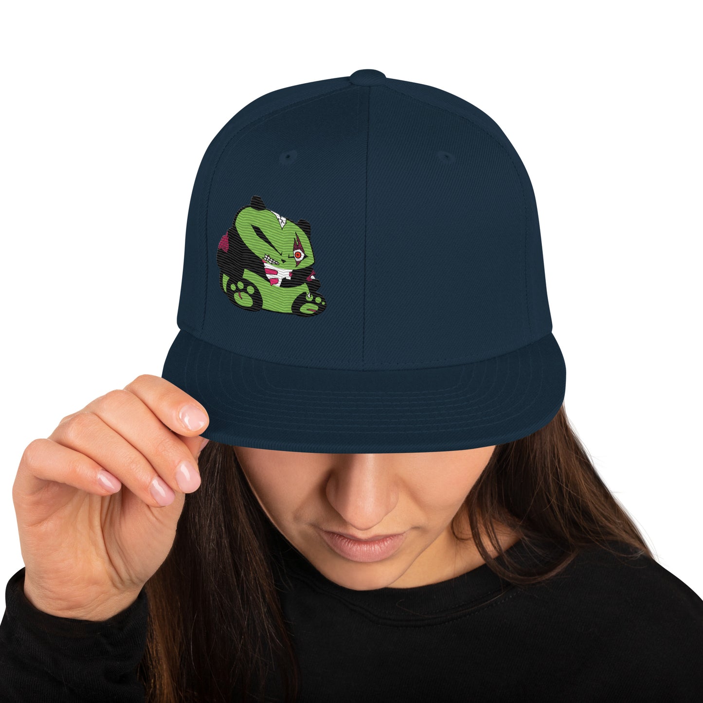 Zombie Panda Snapback Hat - Embroidered