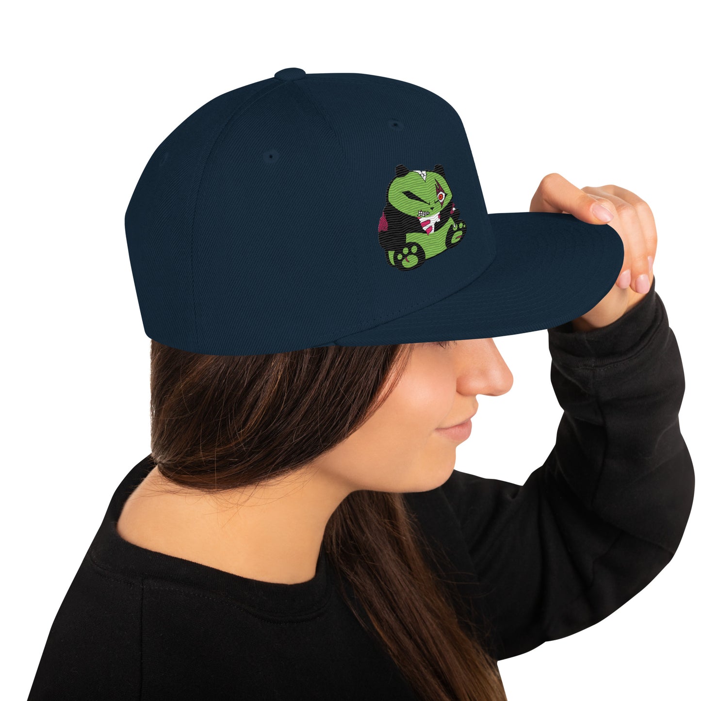 Zombie Panda Snapback Hat - Embroidered