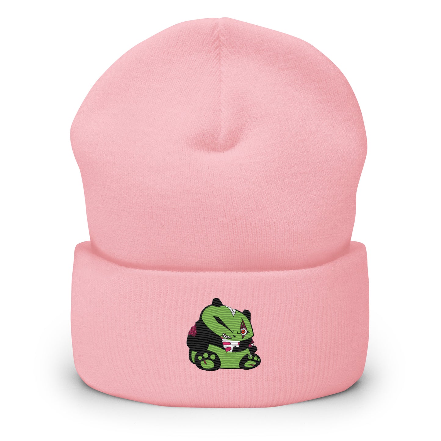 Zombie Panda Cuffed Beanie - Embroidered