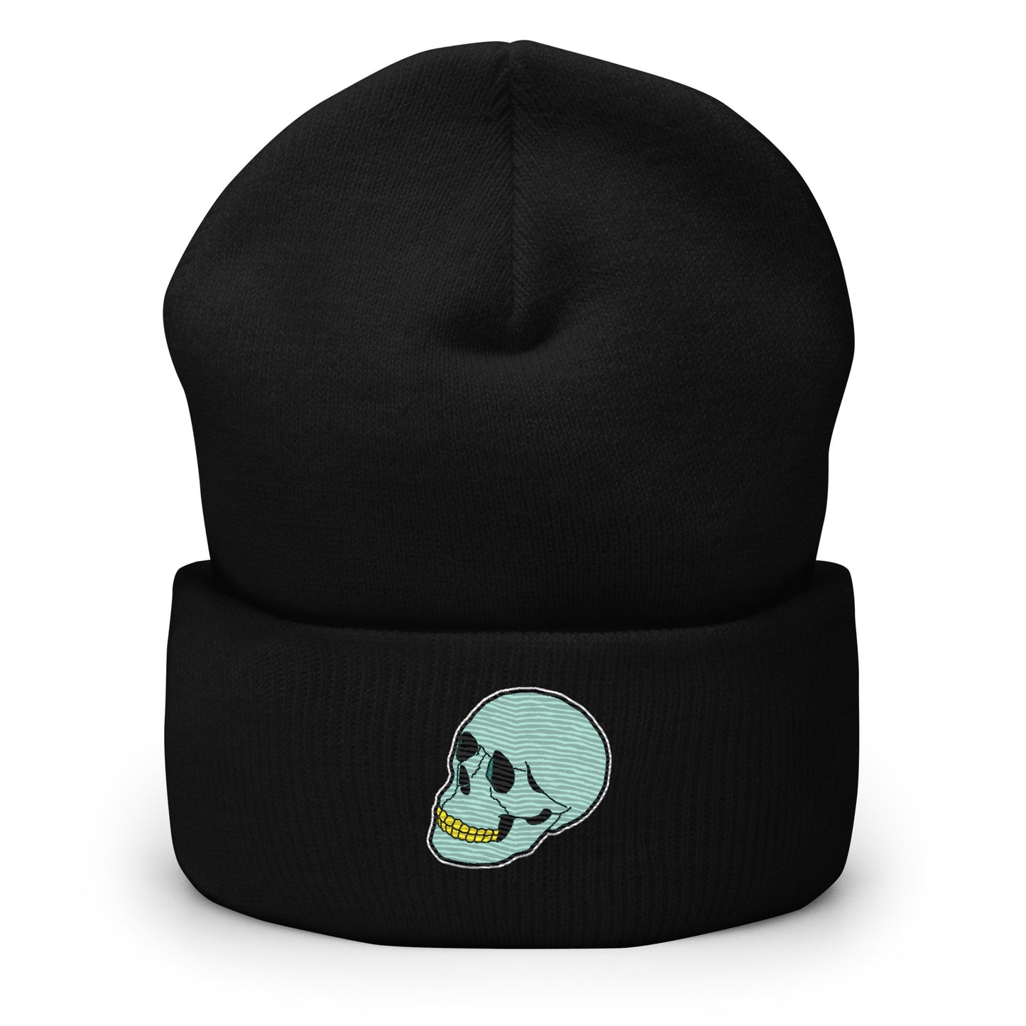Spunky Skull Cuffed Beanie - Embroidered
