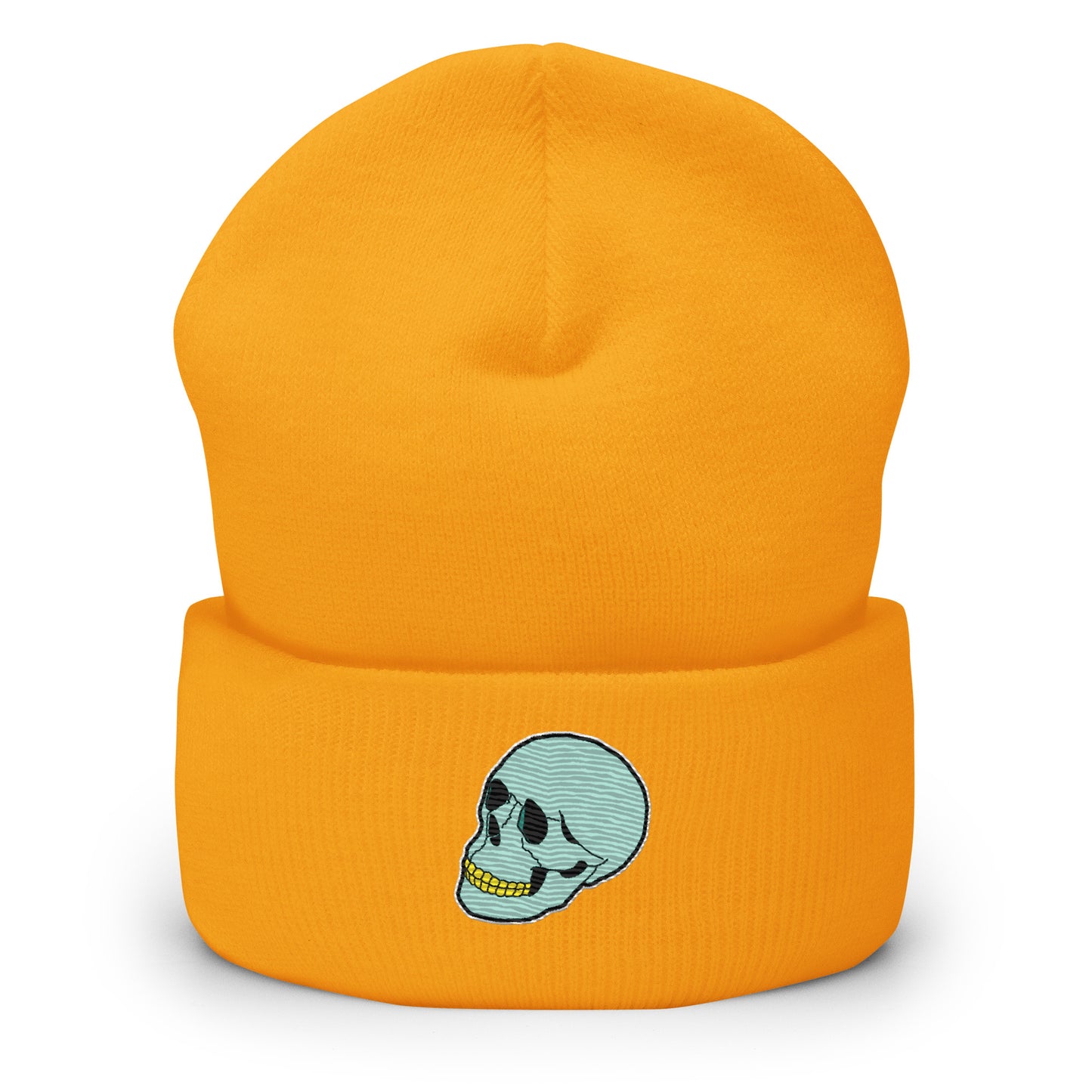 Spunky Skull Cuffed Beanie - Embroidered