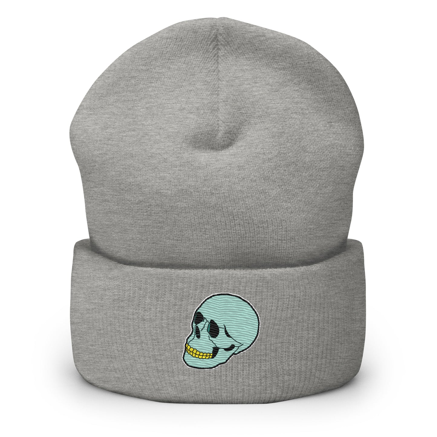 Spunky Skull Cuffed Beanie - Embroidered
