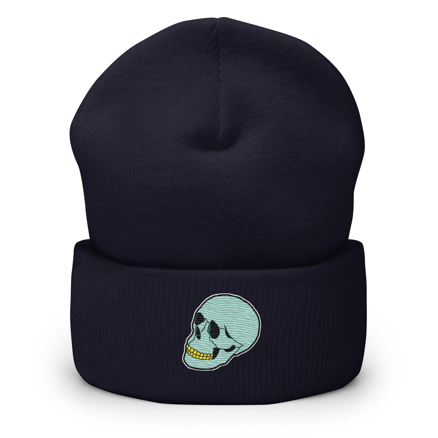 Spunky Skull Cuffed Beanie - Embroidered