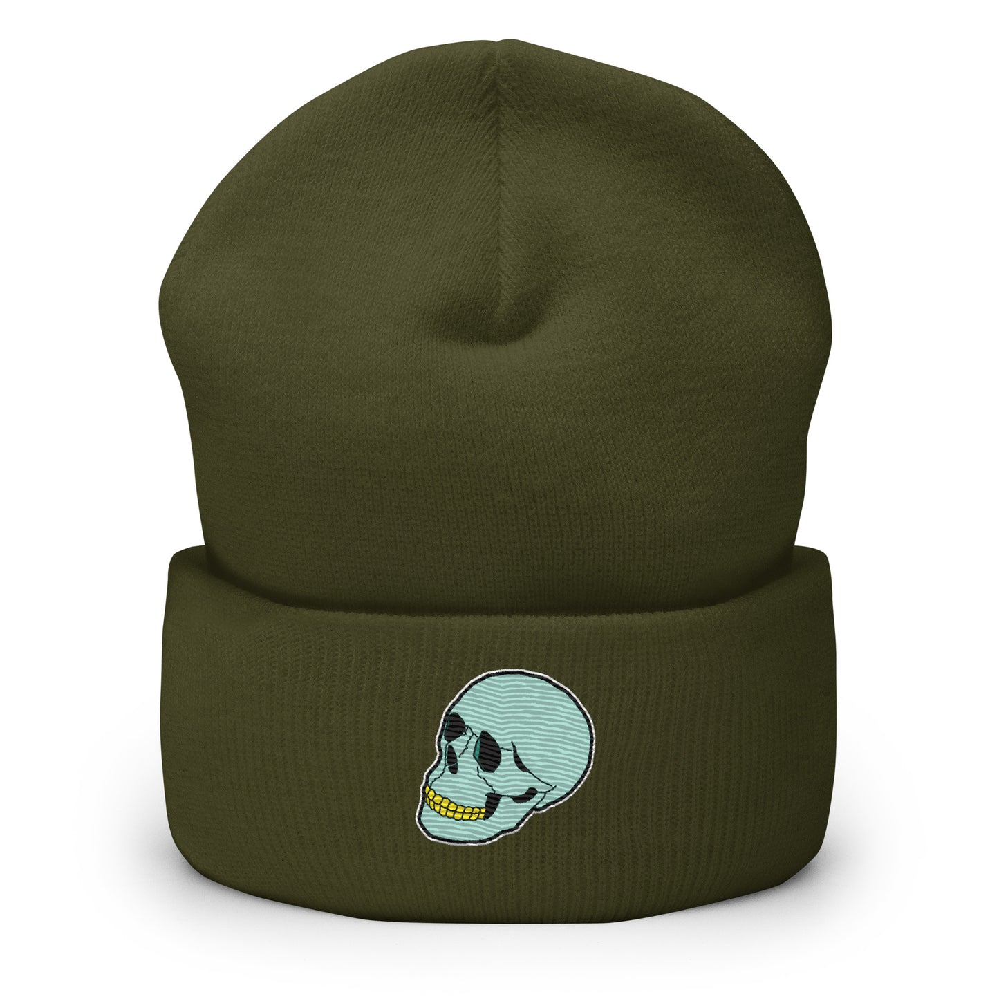 Spunky Skull Cuffed Beanie - Embroidered