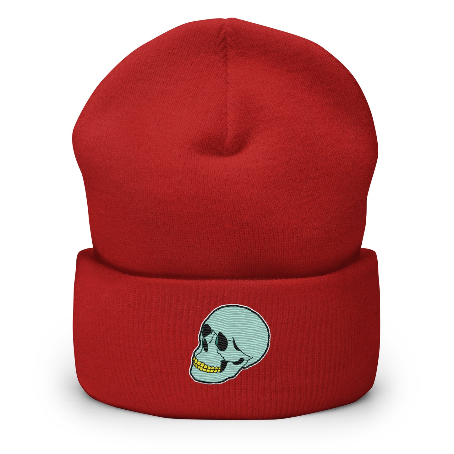 Spunky Skull Cuffed Beanie - Embroidered