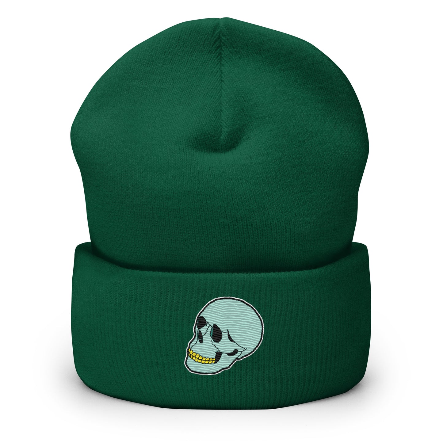 Spunky Skull Cuffed Beanie - Embroidered